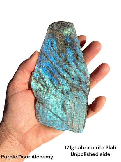 171g Labradorite Polished Slab - Purple Door Alchemy