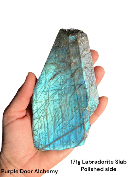 171g Labradorite Polished Slab - Purple Door Alchemy