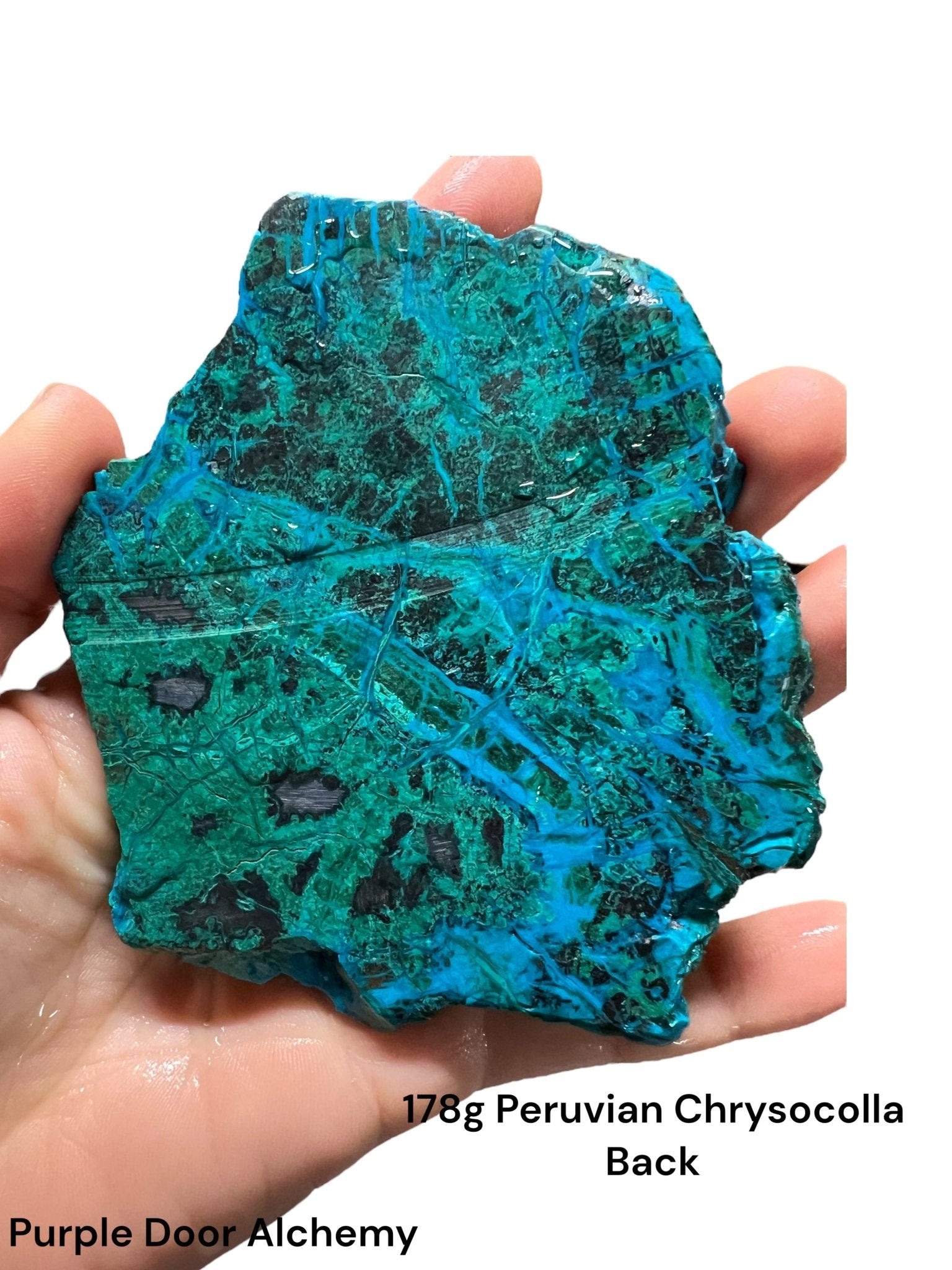 178g Peruvian Chrysocolla Slab - Purple Door Alchemy