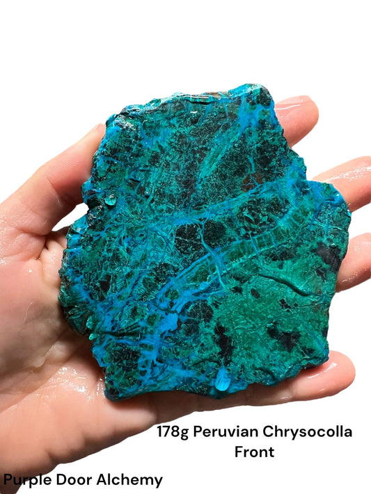 178g Peruvian Chrysocolla Slab - Purple Door Alchemy