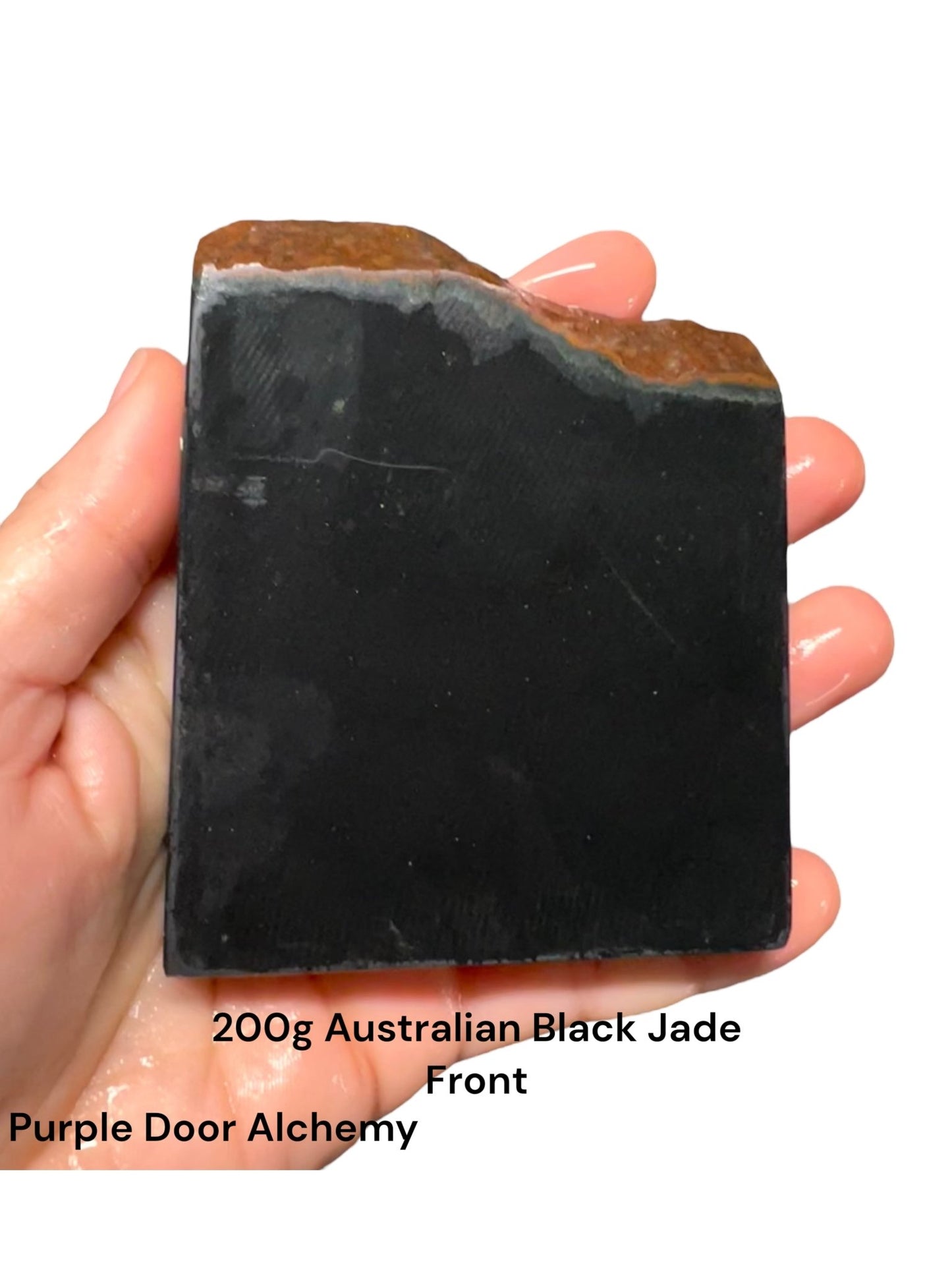 200g Australian Black Jade Slab - Purple Door Alchemy