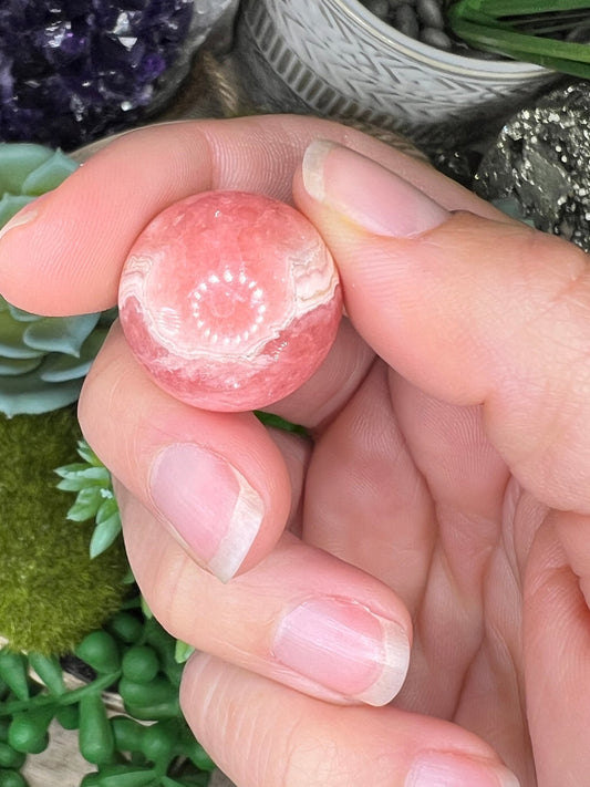 20mm (.78 in) Mini Rhodochrosite Sphere #2 - Purple Door Alchemy