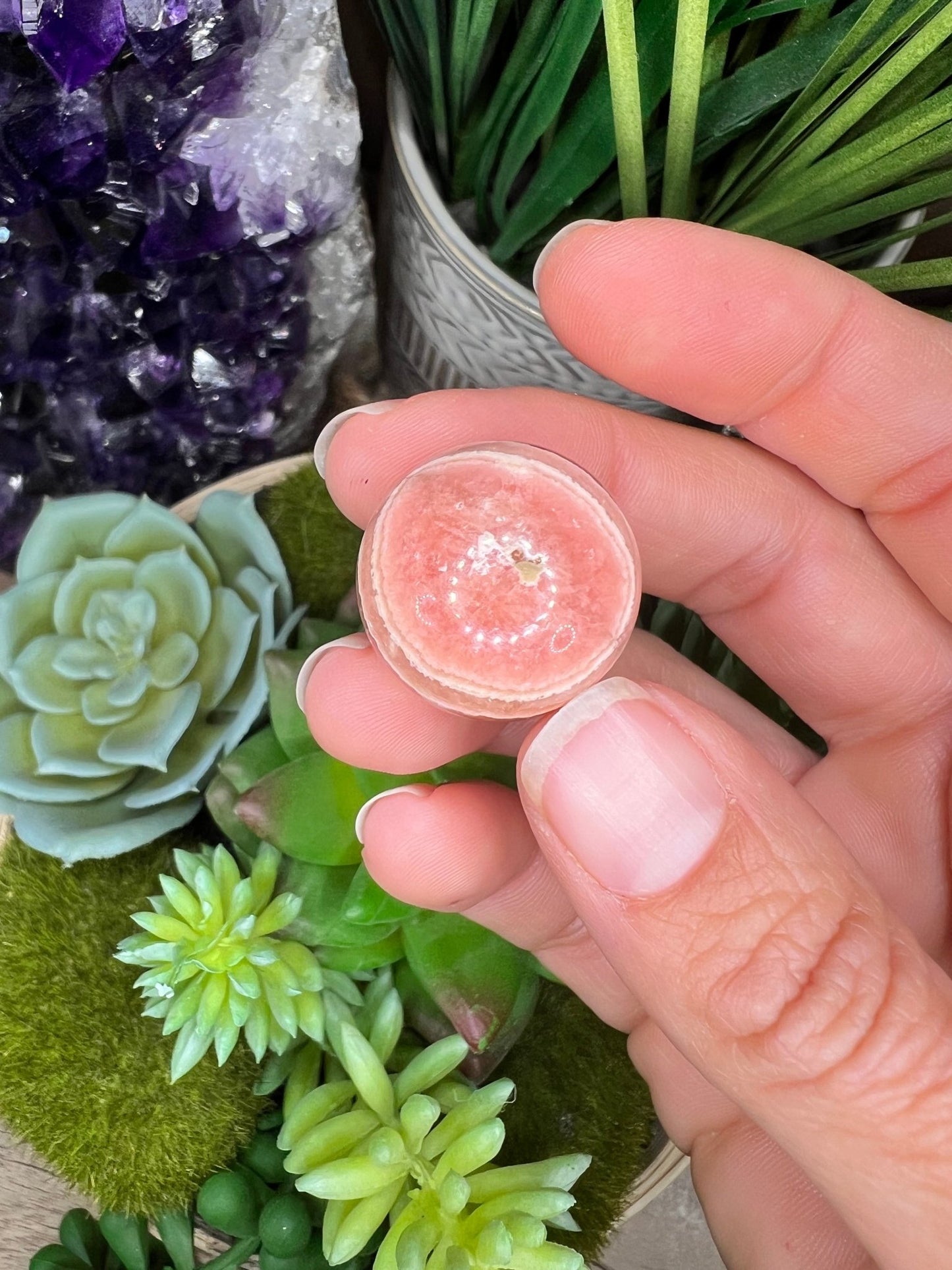 21mm (.83 in) Mini Rhodochrosite Sphere #4 - Purple Door Alchemy