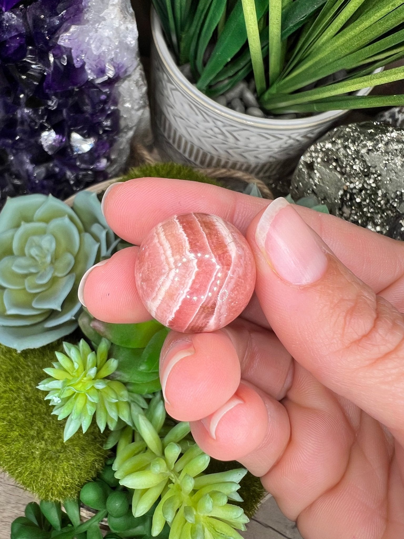 21mm (.83 in) Mini Rhodochrosite Sphere #4 - Purple Door Alchemy