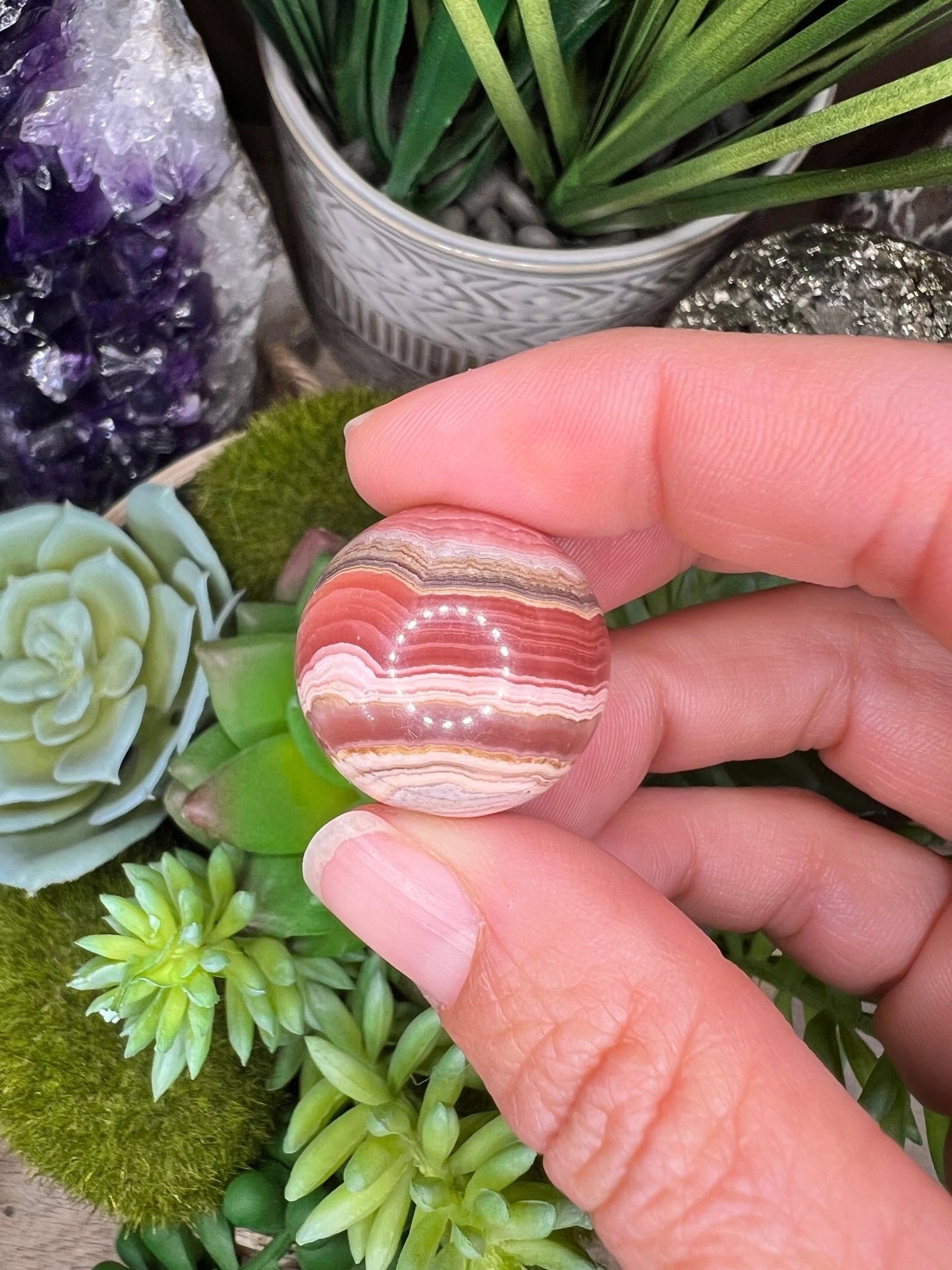 23mm (.91 in) Mini Rhodochrosite Sphere #5 - Purple Door Alchemy