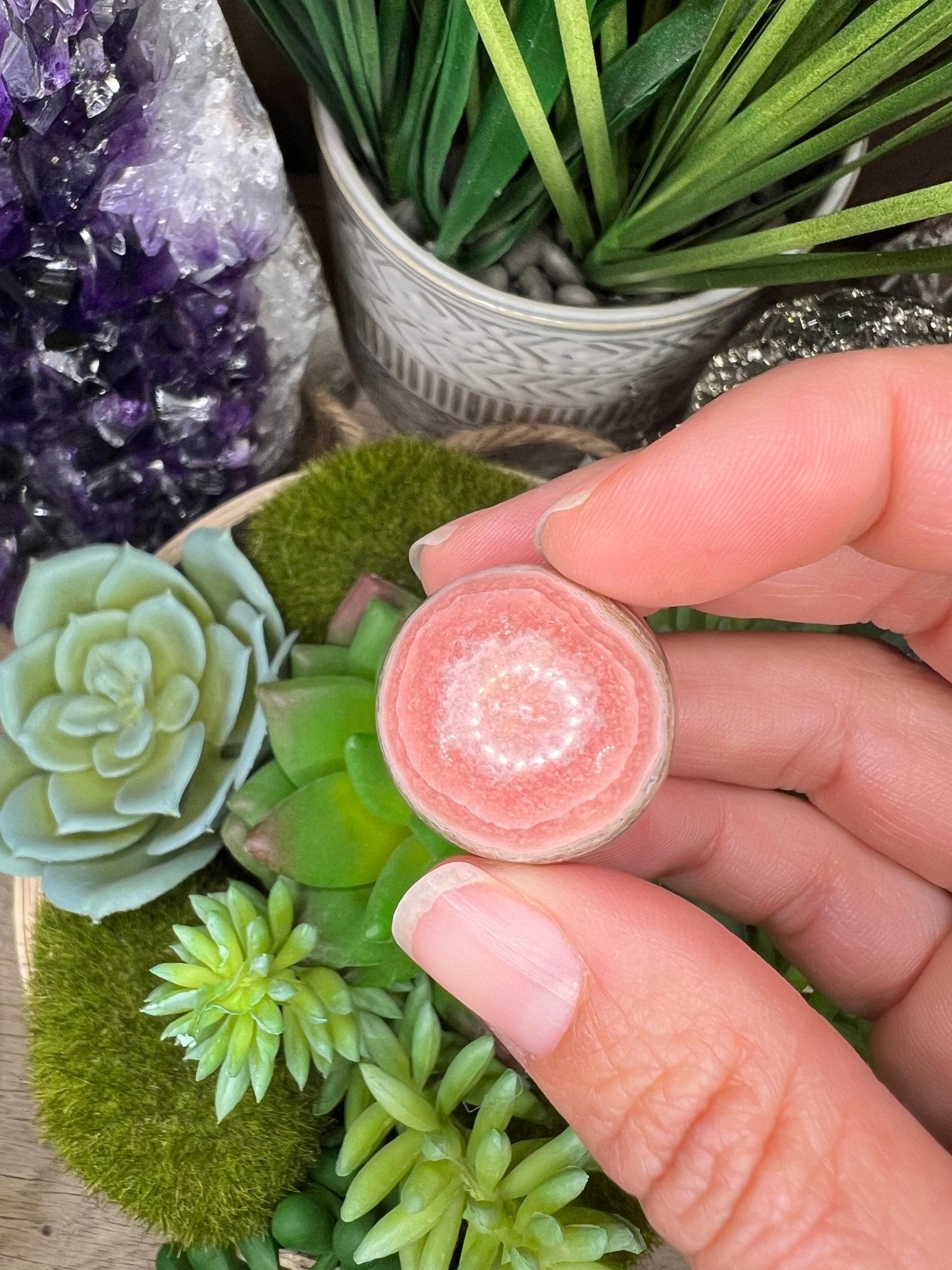 23mm (.91 in) Mini Rhodochrosite Sphere #5 - Purple Door Alchemy