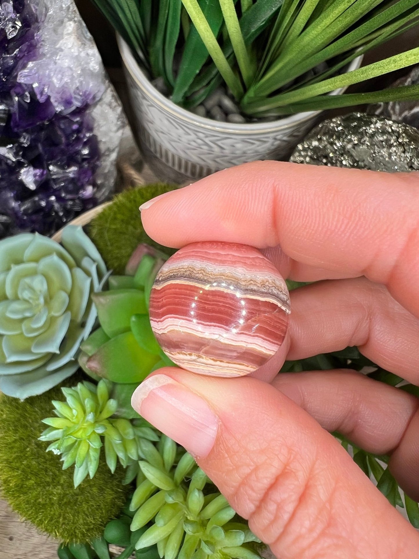 23mm (.91 in) Mini Rhodochrosite Sphere #5 - Purple Door Alchemy