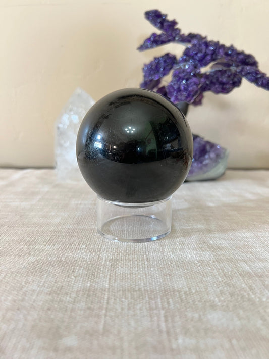 2.9 inch Black Tourmaline Sphere - Purple Door Alchemy