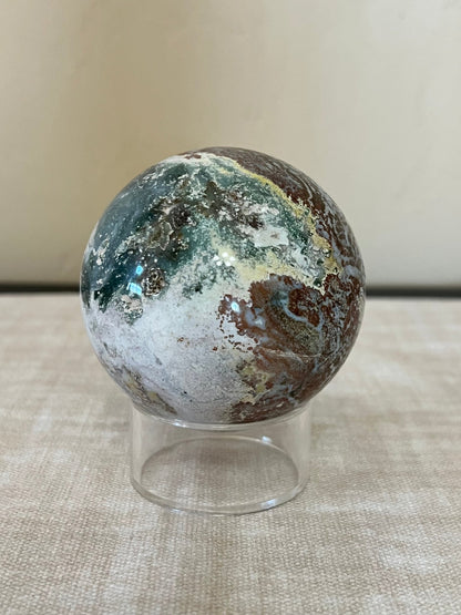 2.95 inch Ocean Jasper Sphere - Purple Door Alchemy