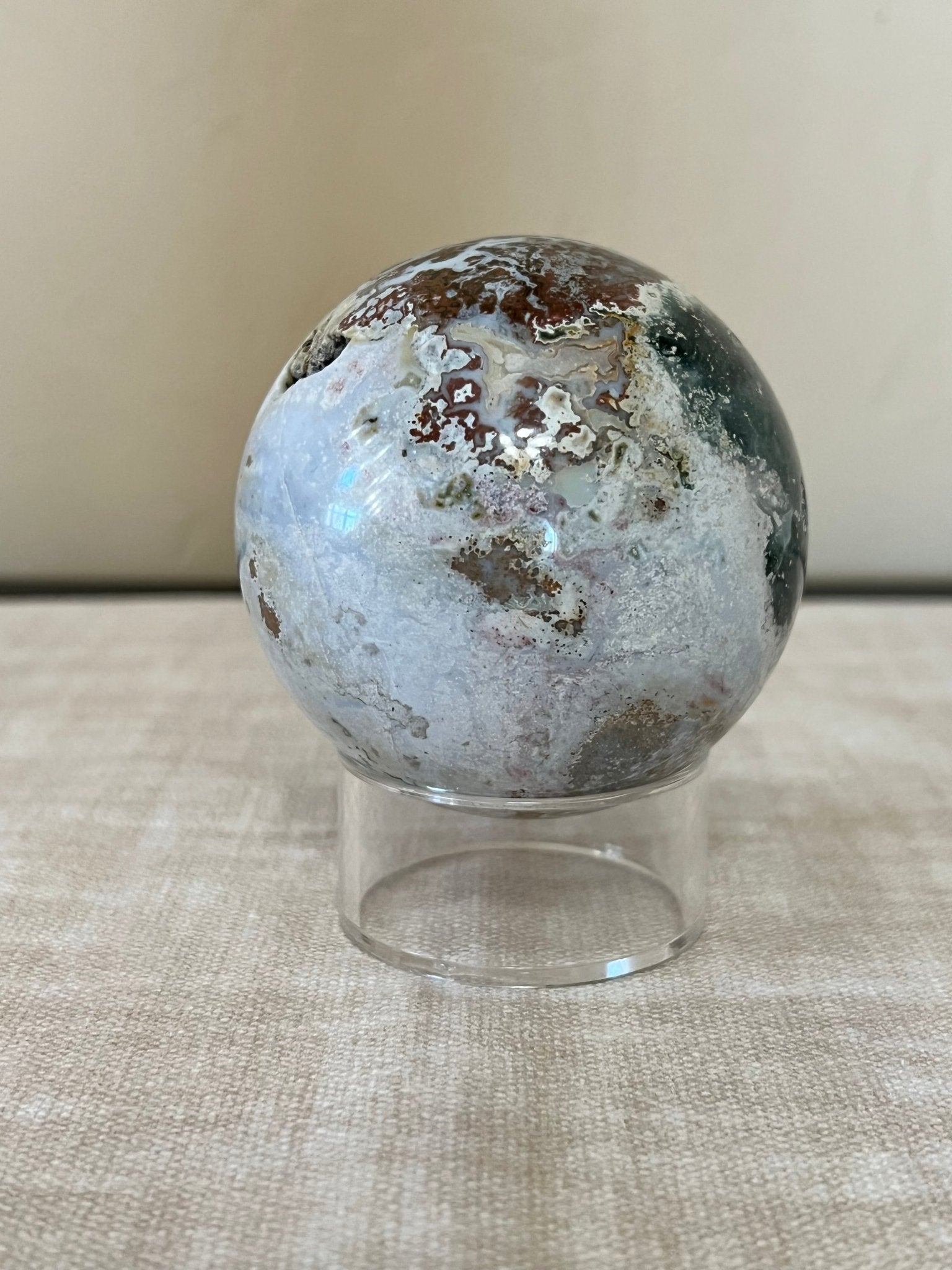 2.95 inch Ocean Jasper Sphere - Purple Door Alchemy