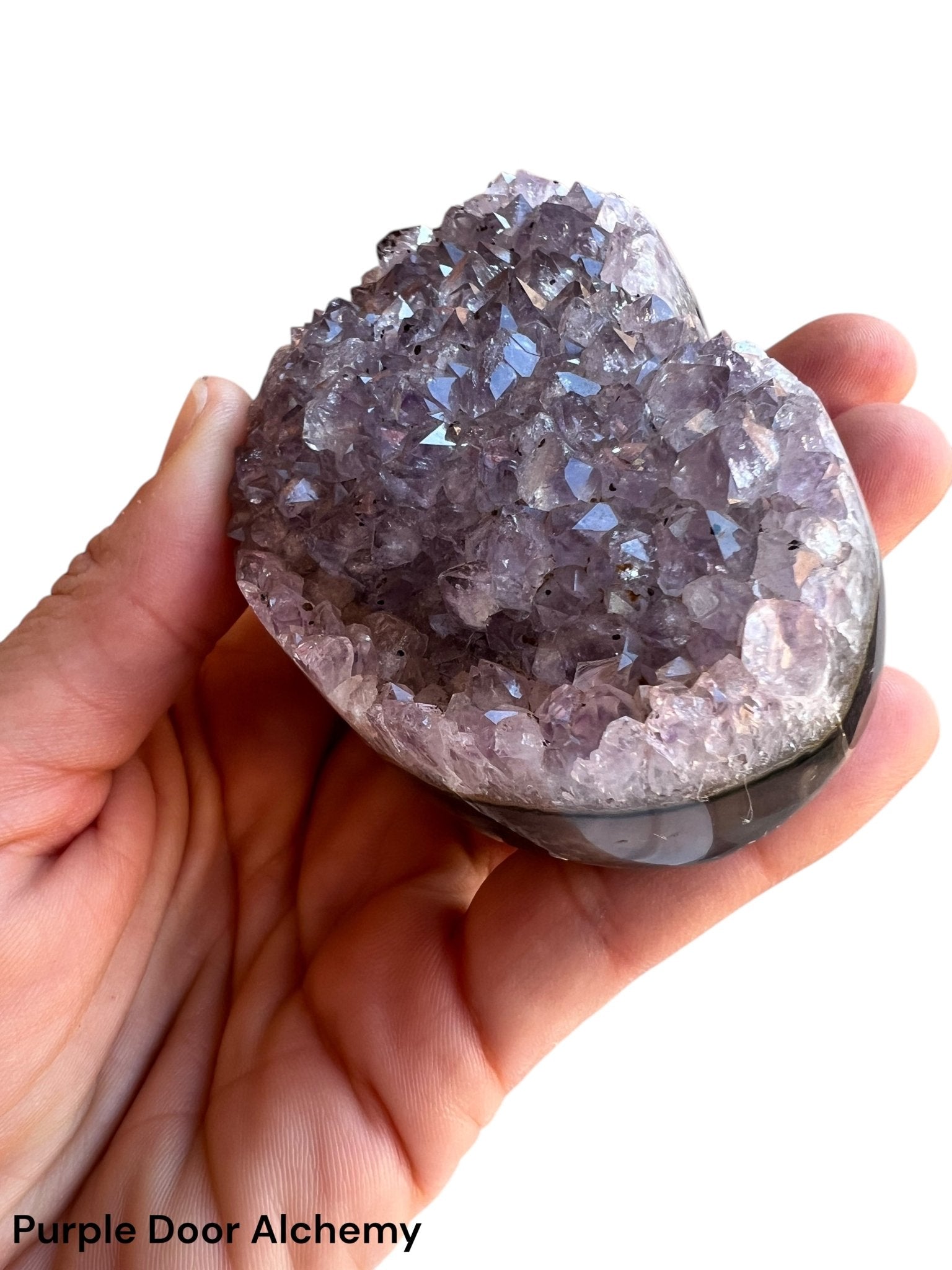 3.15 inch Amethyst Geode Heart - Purple Door Alchemy