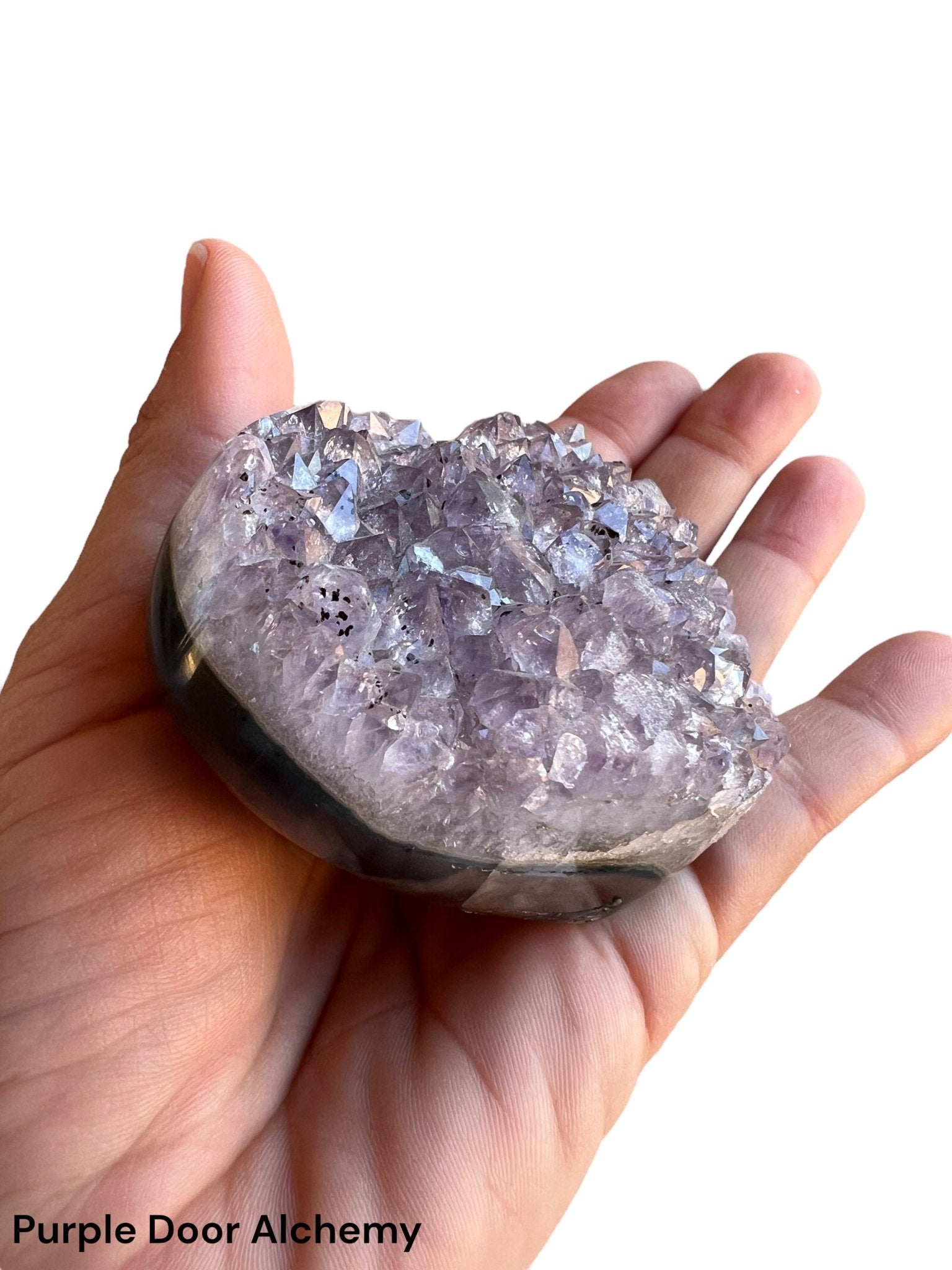 3.15 inch Amethyst Geode Heart - Purple Door Alchemy