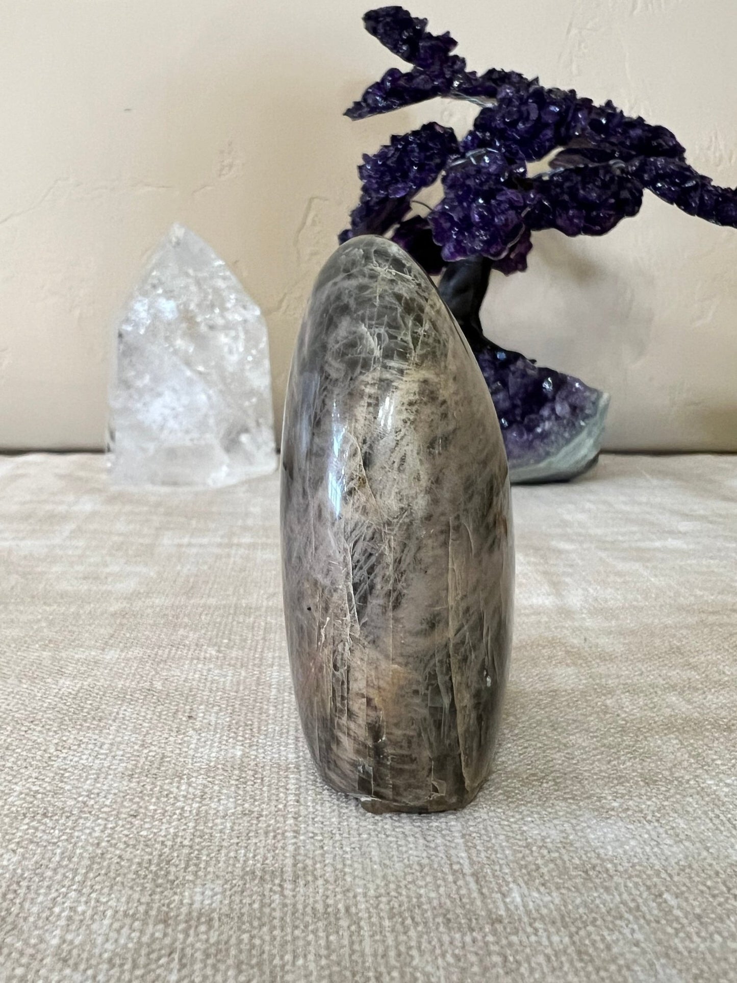 3.23 inch Black Moonstone Freeform - Purple Door Alchemy