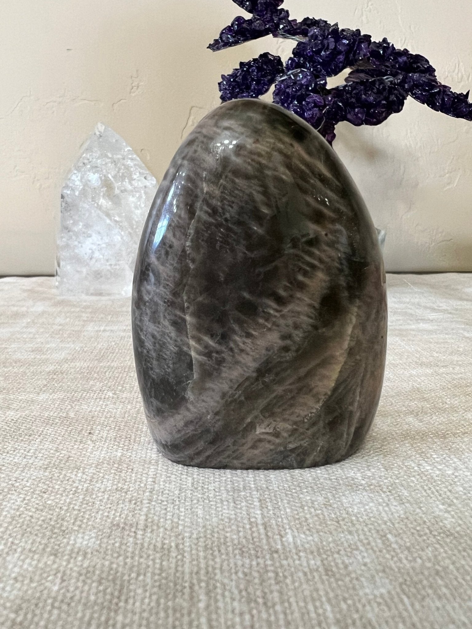 Large Black Moonstone hot Freeform Natural Crystal FF083