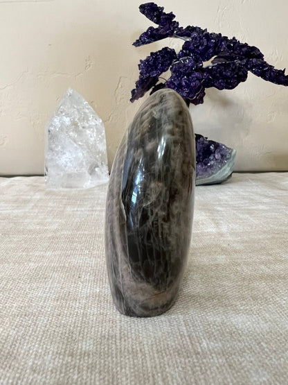 3.23 inch Black Moonstone Freeform - Purple Door Alchemy