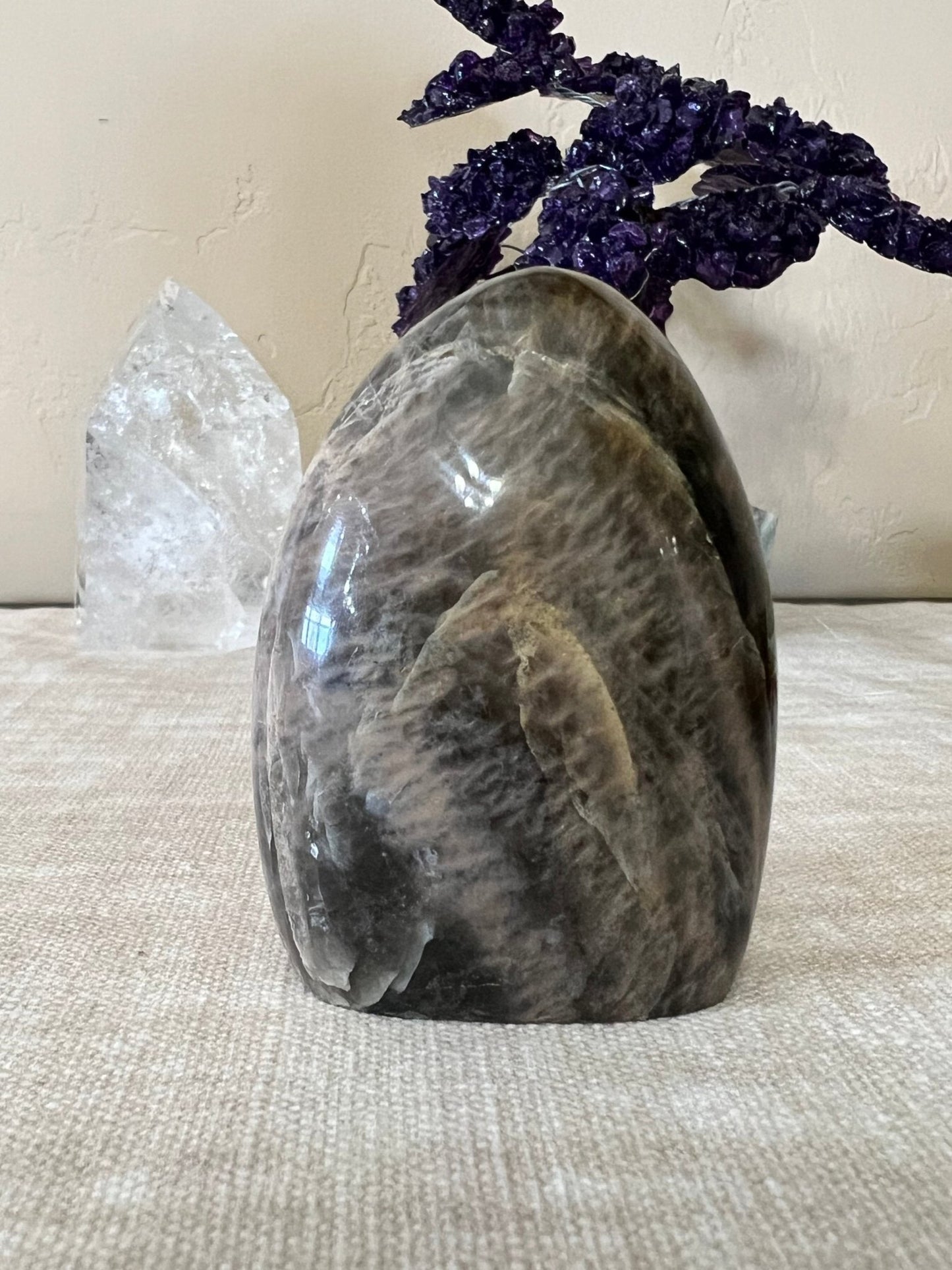 3.23 inch Black Moonstone Freeform - Purple Door Alchemy