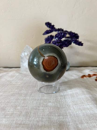 3.46 inch Polychrome Jasper Sphere - Purple Door Alchemy