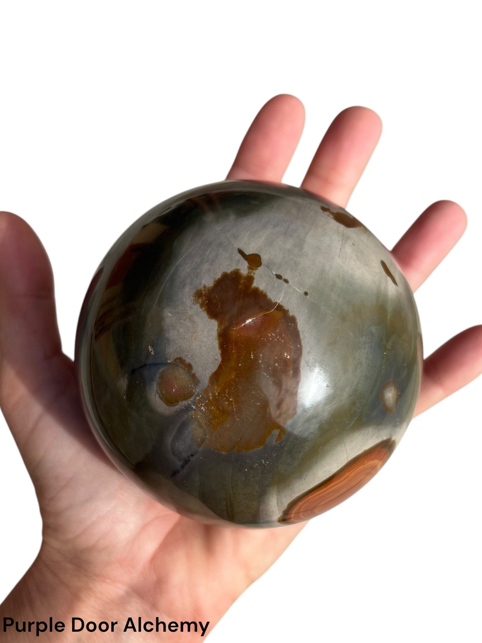 3.46 inch Polychrome Jasper Sphere - Purple Door Alchemy