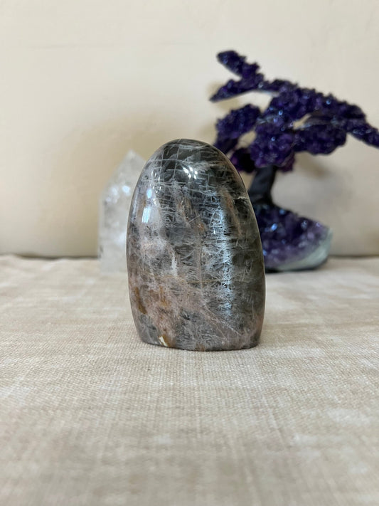 3.54 inch Black Moonstone Freeform - Purple Door Alchemy