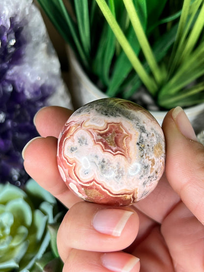 36mm (1.41 in) Rhodochrosite Sphere - Purple Door Alchemy