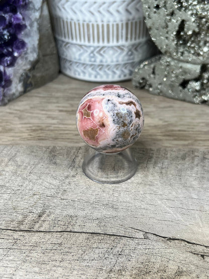 36mm (1.41 in) Rhodochrosite Sphere - Purple Door Alchemy