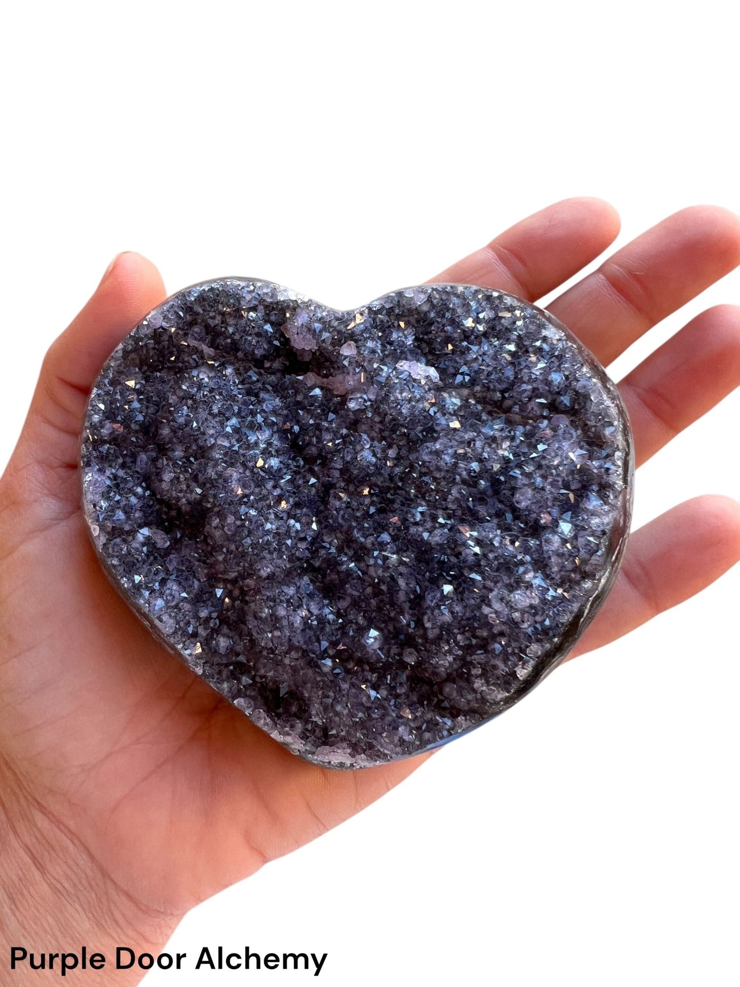 3.75 inch Amethyst Geode Heart - Purple Door Alchemy