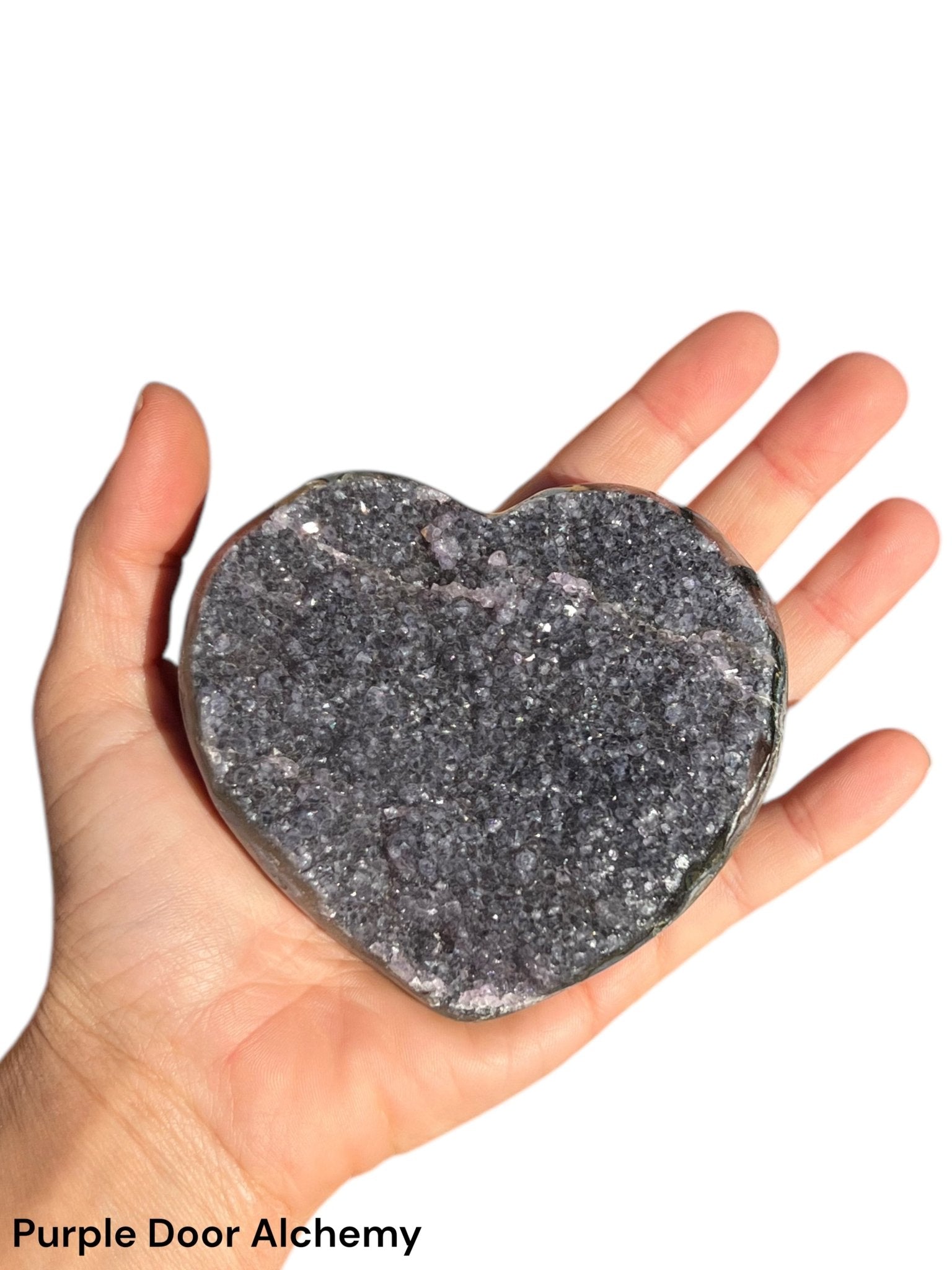 3.75 inch Amethyst Geode Heart - Purple Door Alchemy