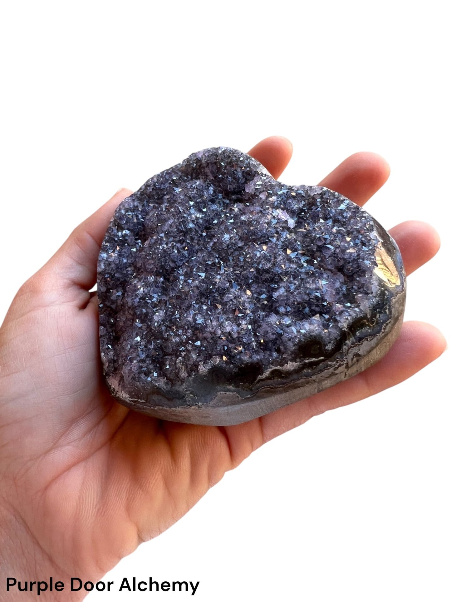 3.75 inch Amethyst Geode Heart - Purple Door Alchemy