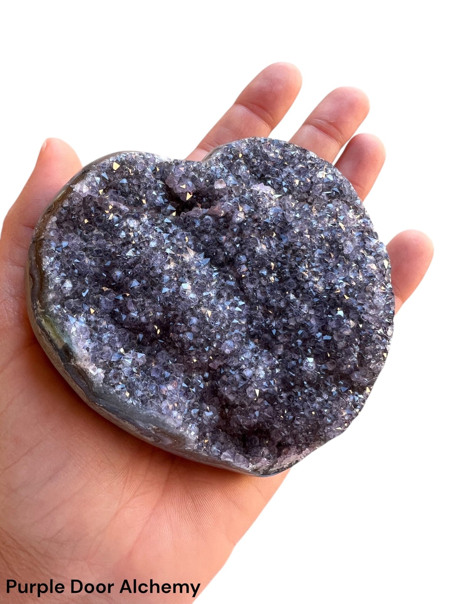 3.75 inch Amethyst Geode Heart - Purple Door Alchemy