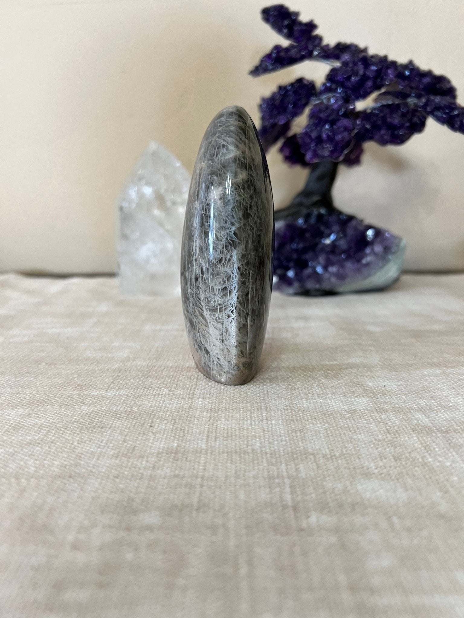 4 inch Black Moonstone Freeform - Purple Door Alchemy