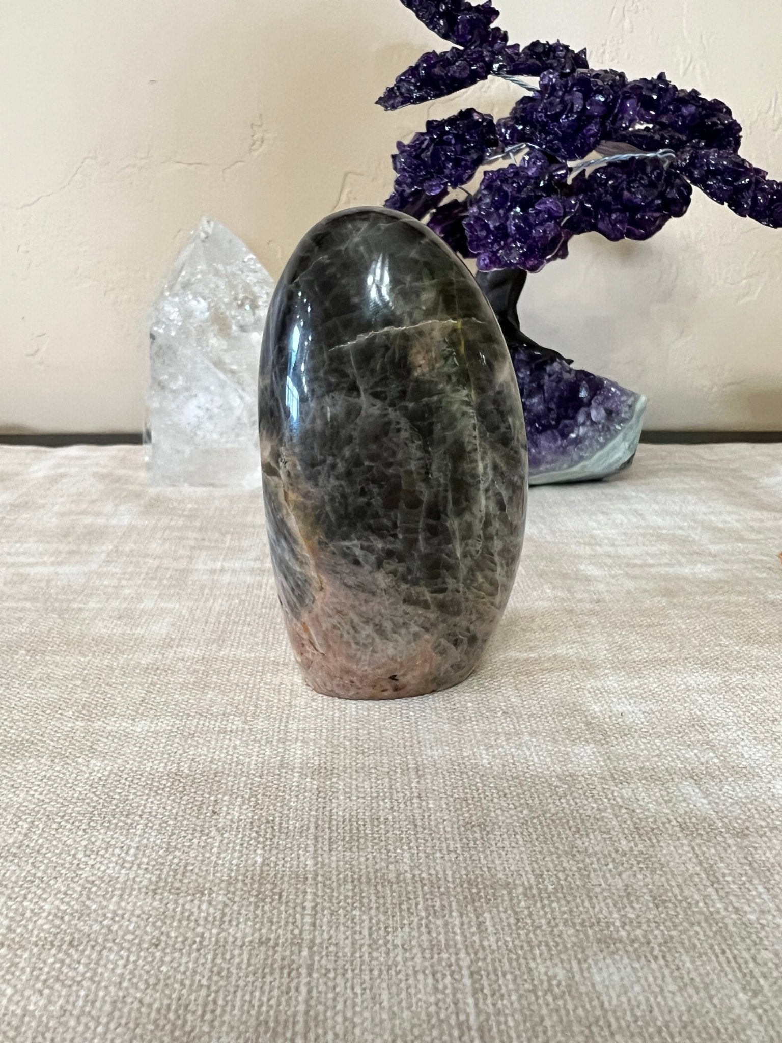 4 inch Black Moonstone Freeform - Purple Door Alchemy