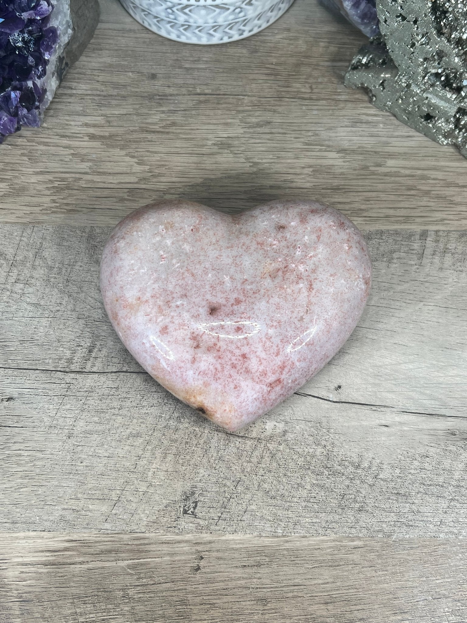 4" Pink Amethyst Heart - Purple Door Alchemy