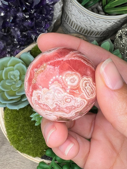 41mm (1.6 in) Rhodochrosite Sphere - Purple Door Alchemy