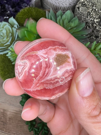 41mm (1.6 in) Rhodochrosite Sphere - Purple Door Alchemy