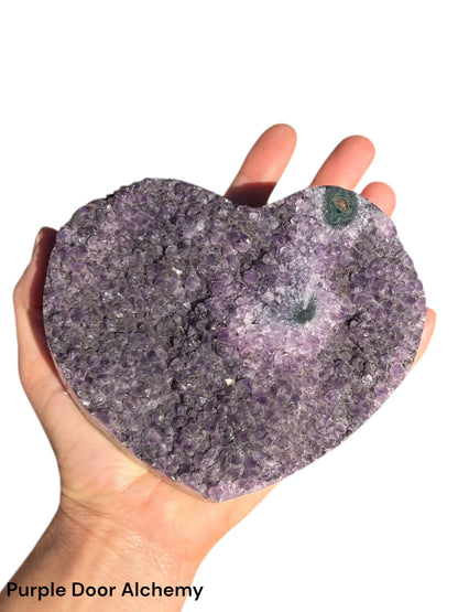 5 inch Amethyst Geode Heart - Purple Door Alchemy