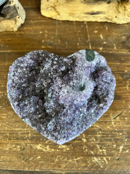 5 inch Amethyst Geode Heart - Purple Door Alchemy