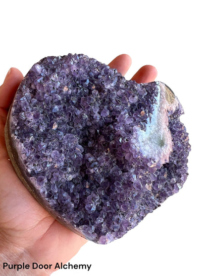 5 inch Amethyst Geode Heart - Purple Door Alchemy