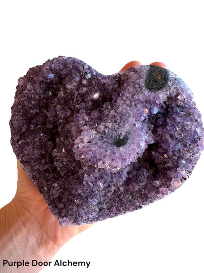 5 inch Amethyst Geode Heart - Purple Door Alchemy