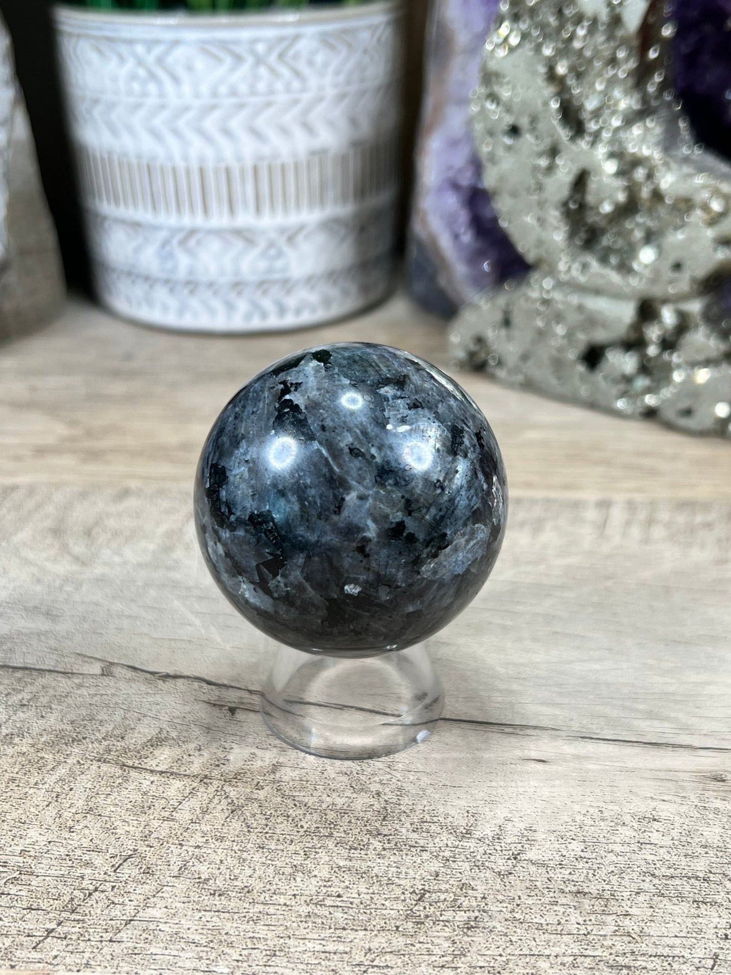 50mm Larvikite Spheres - Purple Door Alchemy