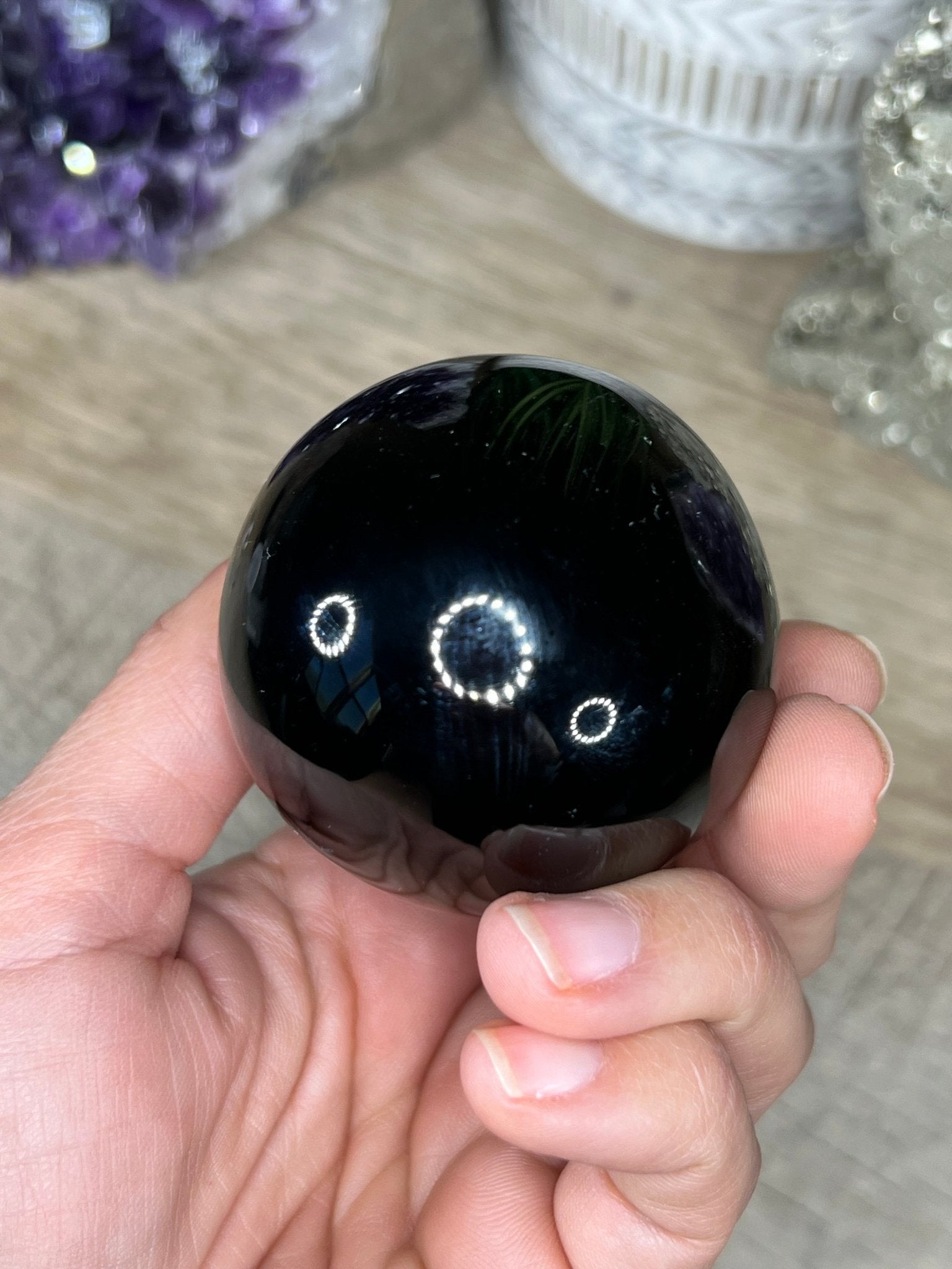 50mm Obsidian Scrying Sphere - Purple Door Alchemy