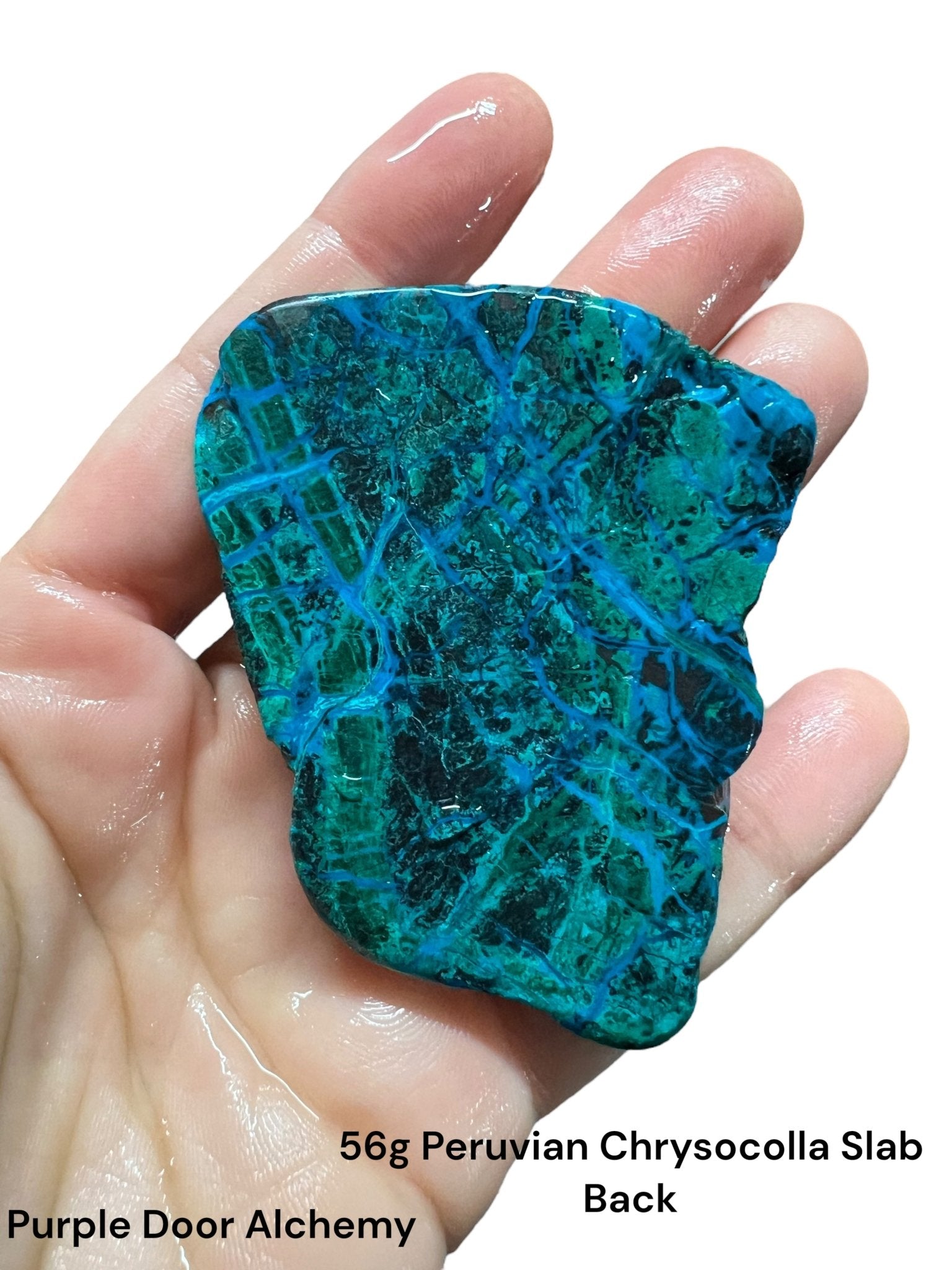 56g Peruvian Chrysocolla Slab - Purple Door Alchemy