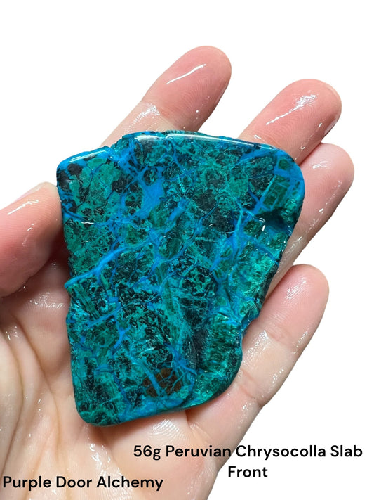 56g Peruvian Chrysocolla Slab - Purple Door Alchemy