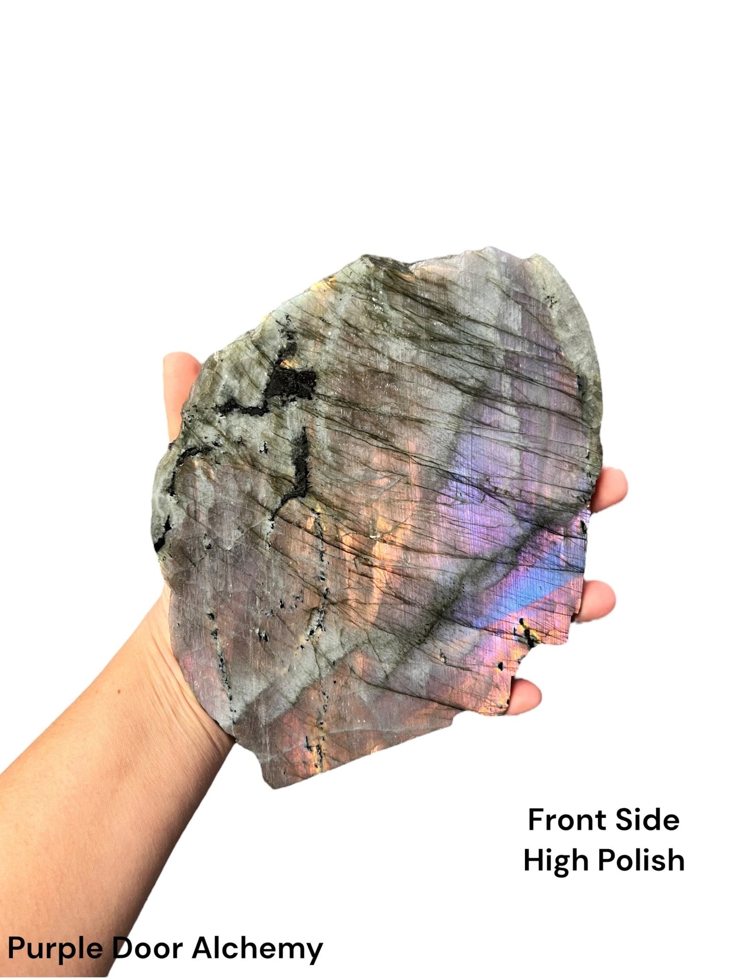 576g Labradorite Polished Slab - Purple Door Alchemy