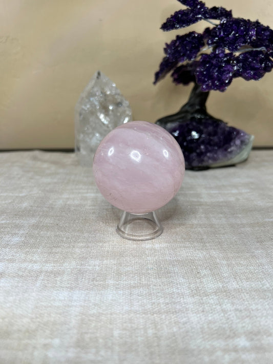 59mm (2.3 in) Rose Quartz Sphere - Purple Door Alchemy