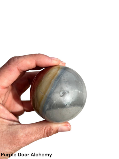 59mm (2.3 inches) Polychrome Jasper Sphere - Purple Door Alchemy