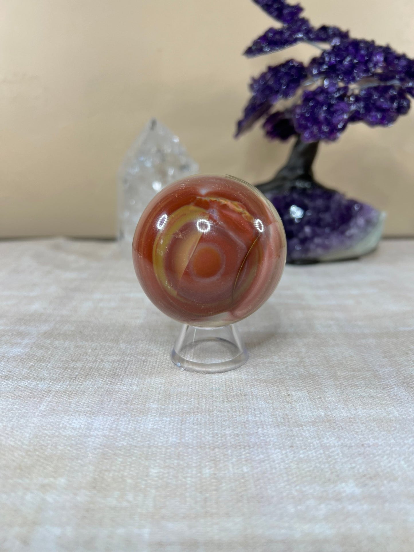 59mm (2.3 inches) Polychrome Jasper Sphere - Purple Door Alchemy