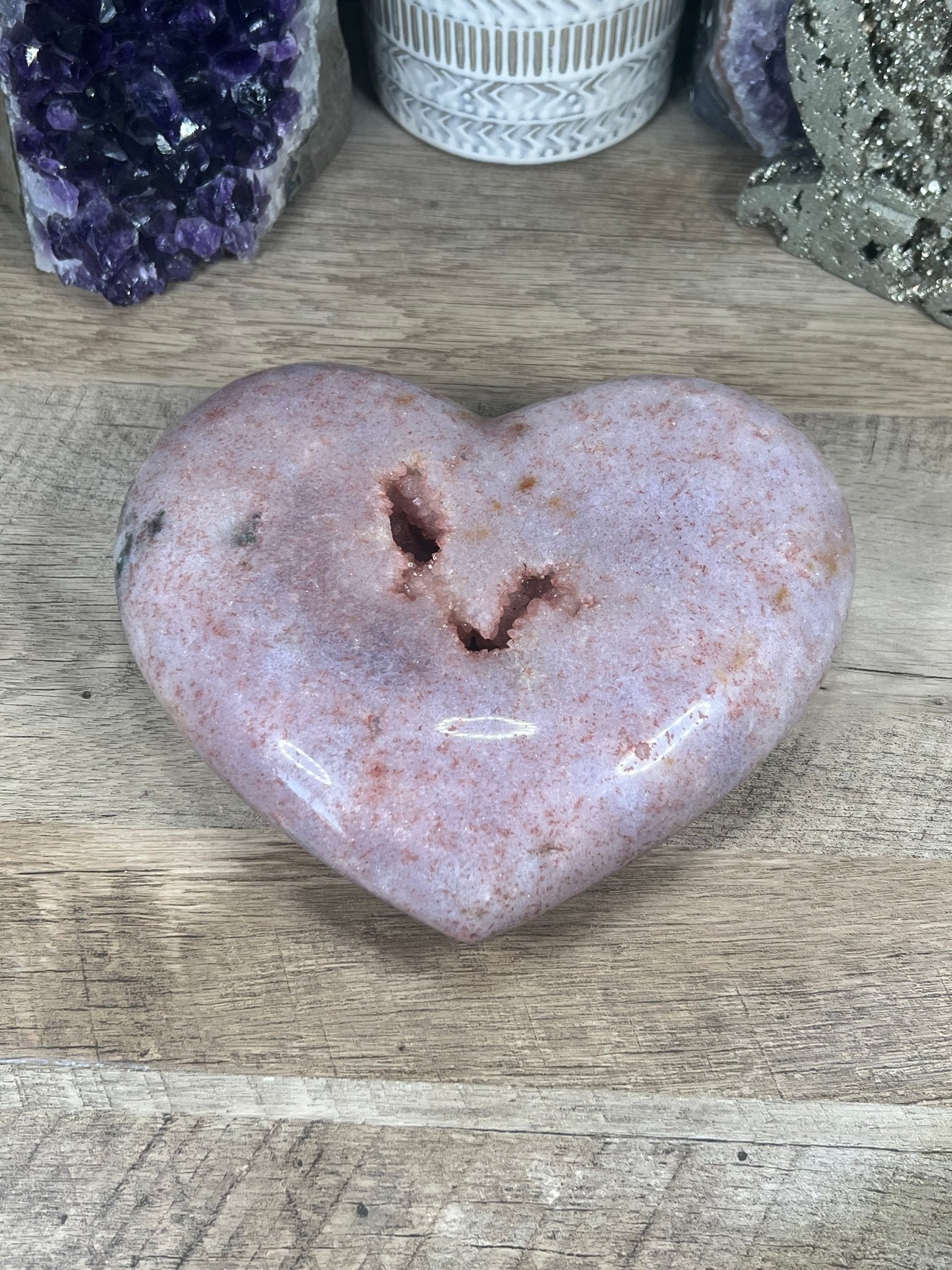 6" Pink Amethyst Heart - Purple Door Alchemy