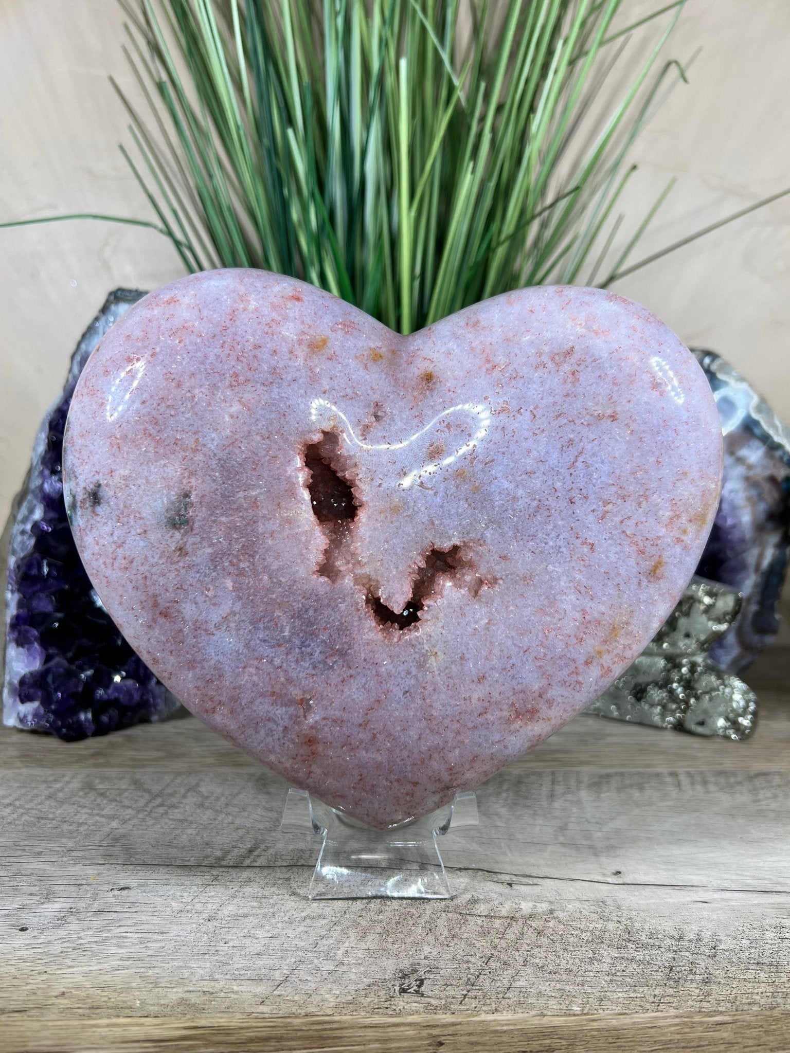 6" Pink Amethyst Heart - Purple Door Alchemy