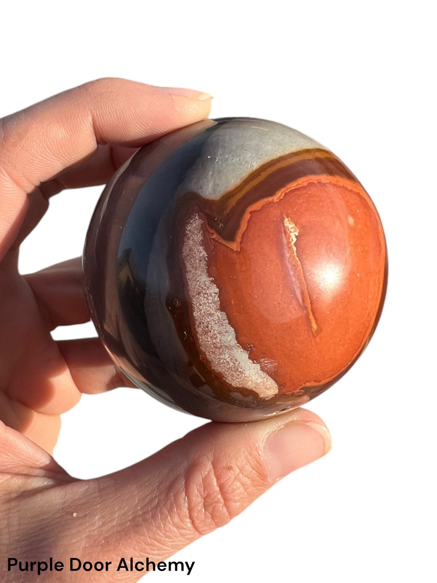 62mm (2.4 inches) Polychrome Jasper Sphere - Purple Door Alchemy