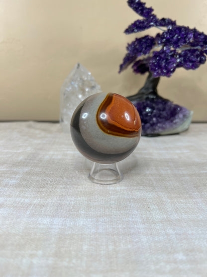 62mm (2.4 inches) Polychrome Jasper Sphere - Purple Door Alchemy